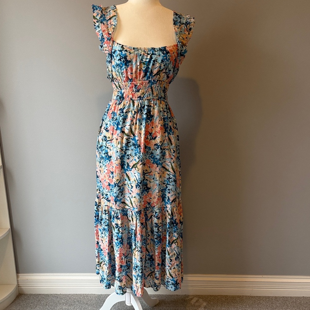 Abercrombie & Fitch Floral Ruffle Maxi Dress